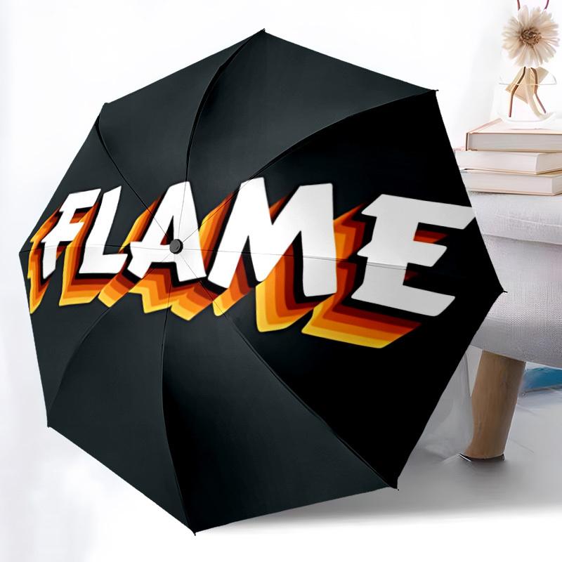 

1pc Flame Automatic Umbrella | Portable Foldable 8-Rib Manual Open, Cute Birthday & Holiday Gift for Outdoor yy260107084
