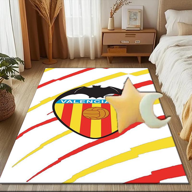 Valencia Cf Crest Design Rug Game Carpet, Floor Mat for Bedroom Living Room Entryway Rug, Home Decor Idea Gift for Christmas birthday
