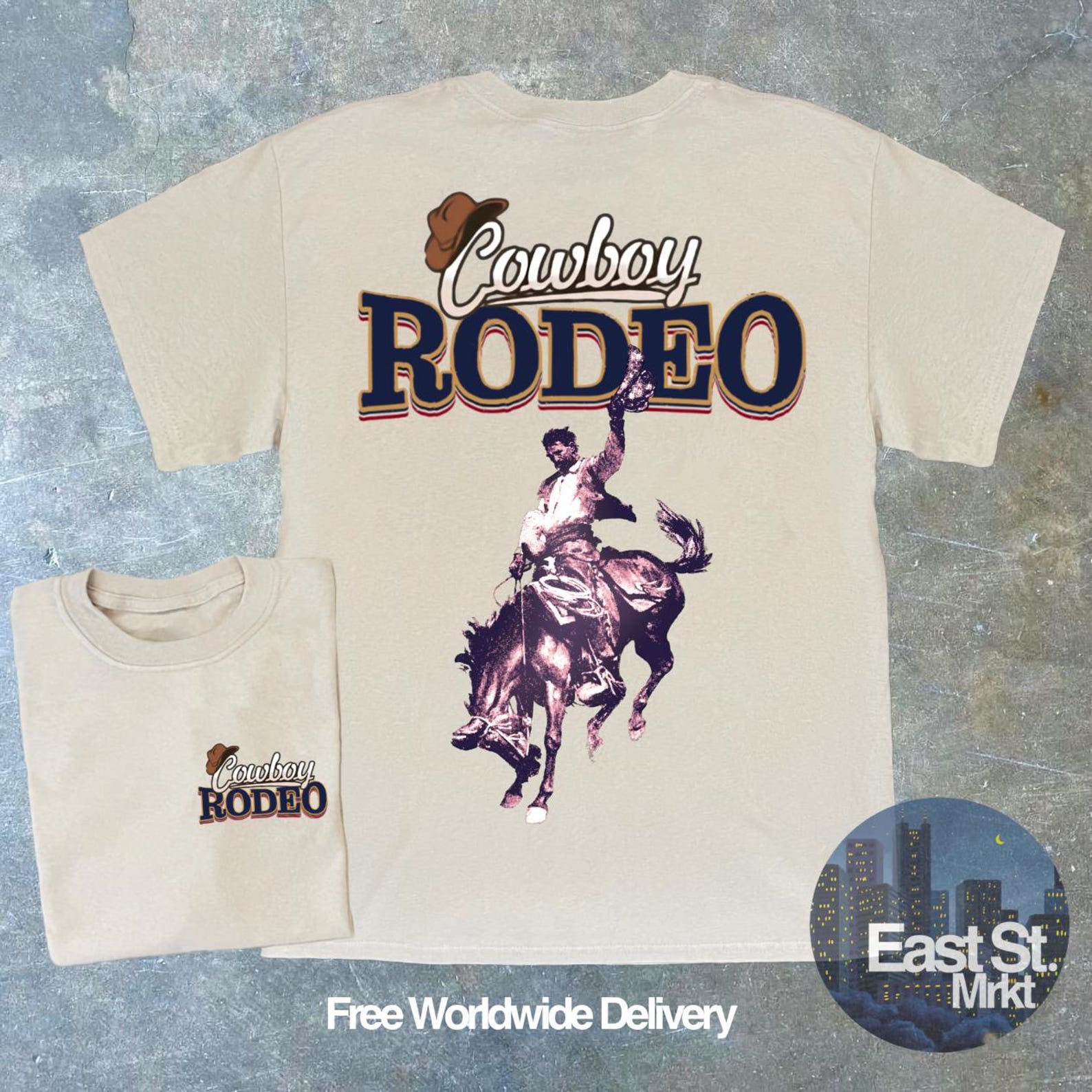 Vintage Cowboy Rodeo T-shirt: Western Graphic Tee 4XL
