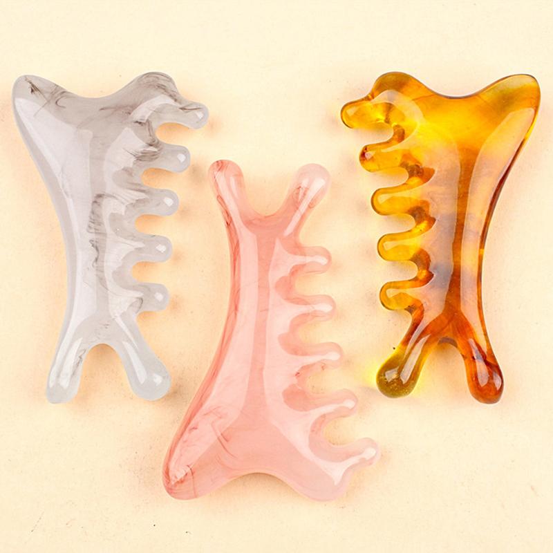 Body Meridian Massage Comb Resin Five Wide Tooth Comb Acupuncture Therapy Blood Circulation Anti-static Smooth Hair Comb