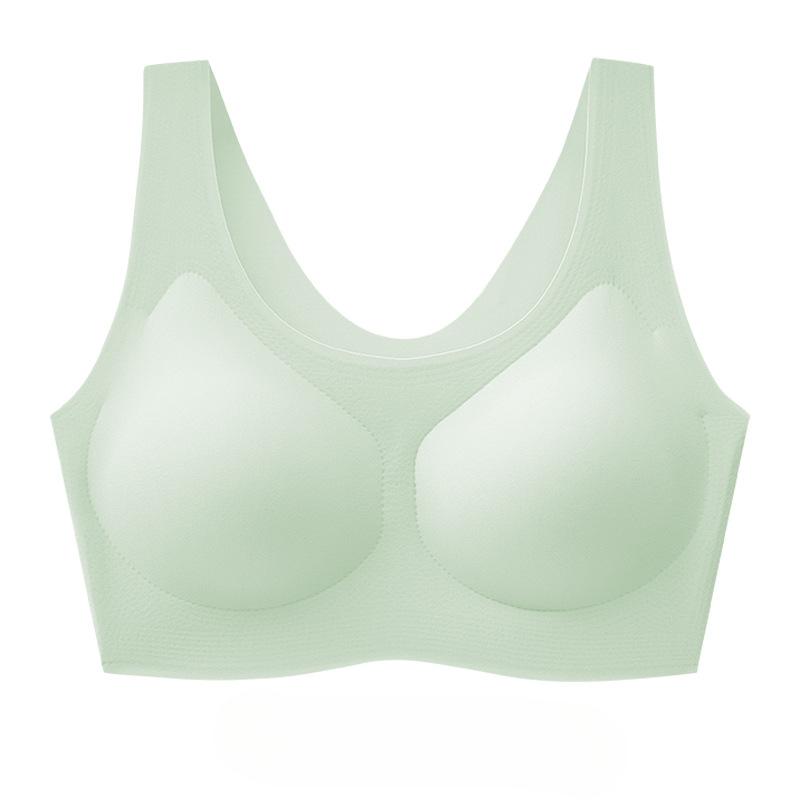 Fitness Sports Bra Summer Ultra Thin Ice Silk Traceless Bra Women's Breathable One Piece Tank Top Bra