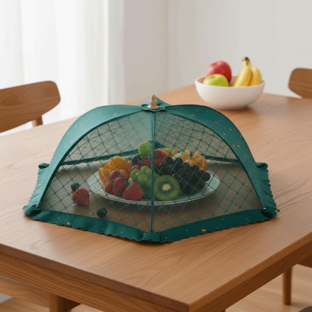Umbrella Shape Food Cover Breathable Mesh Dining Table Dish Tent Pop-Up Mesh Screen Kitchen Use