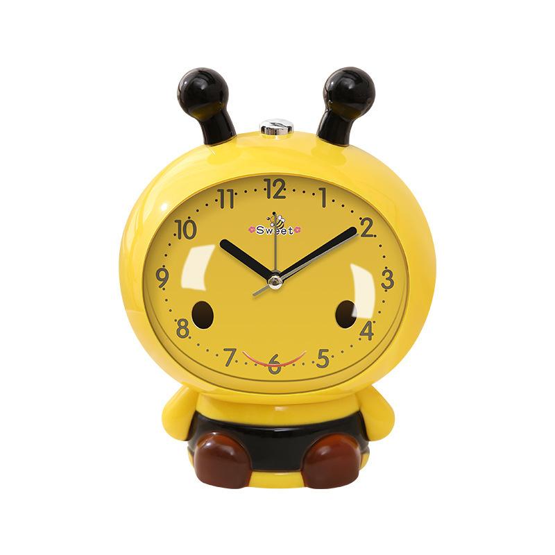 Cute cartoon multi-function creative alarm clock silent bedside bedroom student can speak children's luminous alarm clock