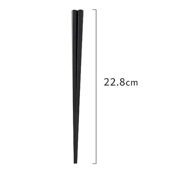 Asahi Koyo hexagonal chopsticks heat-resistant commercial use black approximately 22.8cm non-slip processing easy hold dishwasher safe dryer made 50