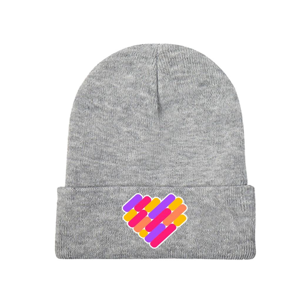 Logotipo do aplicativo Likee Likee Heart Rainbow Graffiti Chapéu de malha Gorros Outono Inverno Chapéus Quentes Moda Unissex Boné para Mulheres Unissex