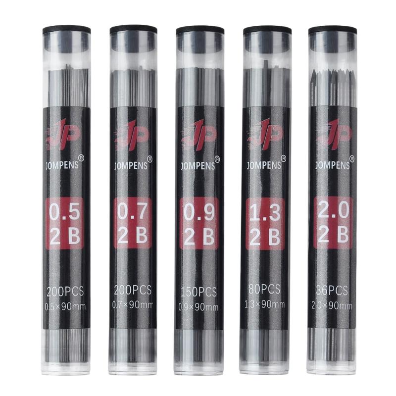 New New 1box Large Capacity Round Tube Packaging Mechanical Pencil Lead 2B 0.5 0.7 0.9 1.3 2.0mm Lead Drawing Writing Stationery