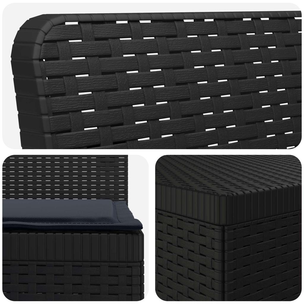 4 Seater Garden Sofa with Cushions Rattan Look PP Anthracite