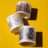 Navy Peony Colorful Book Line Washi Tape Set 30mm x Cute Japanese Decorative Tape Purple Adhesive Tape for Decorating and More Wide Washi Tape Roll