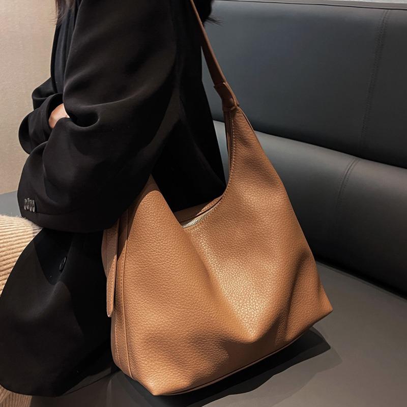 New Women's Bag PU Large-capacity Tote Bag Women's Commuter Messenger Versatile Shoulder Bag Niche Bag Casual