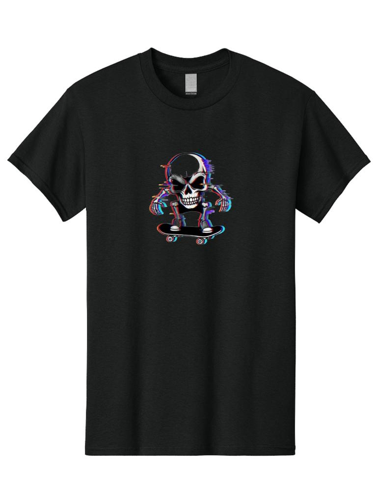 Skateboarding-Skeleton-1 Mens Graphic Tee, 100% Cotton, Casual Summer Wear