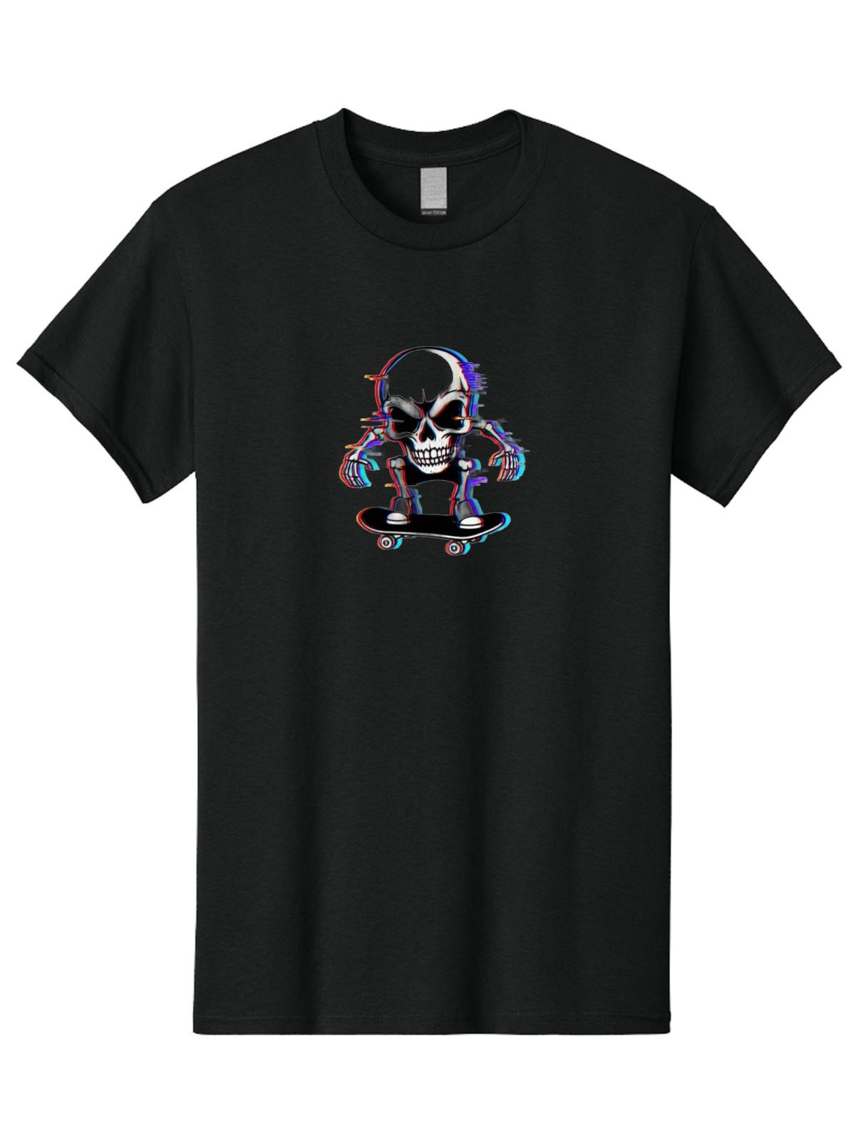 Skateboarding-Skeleton-1 Mens Graphic Tee, 100% Cotton, Casual Summer Wear S