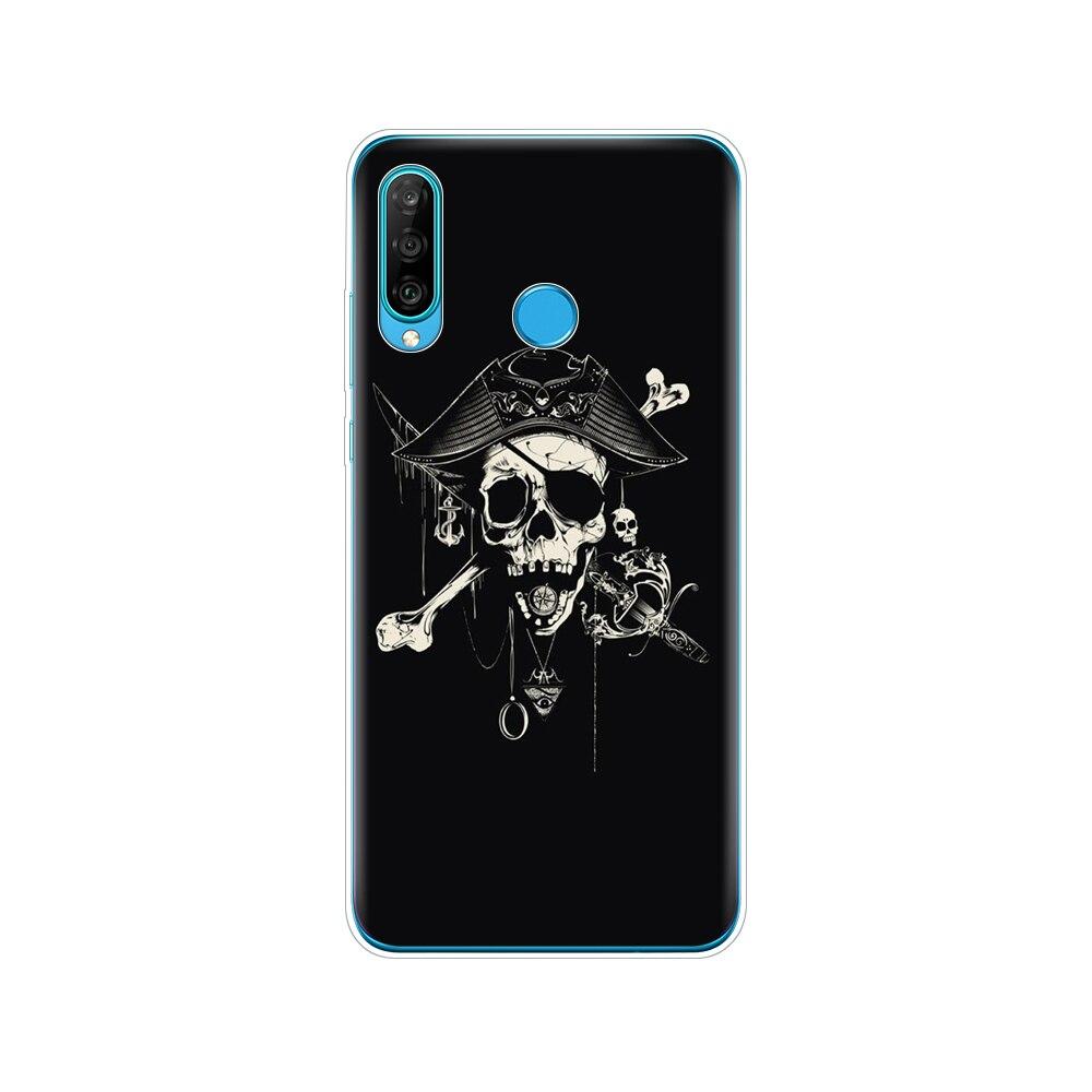 Silikonový kryt na telefon pro HONOR 20 lite view 30 v 30 pro kryt pro huawei honor 20S 9A 9C 9S 9X Premium 7s 8a lebka duch