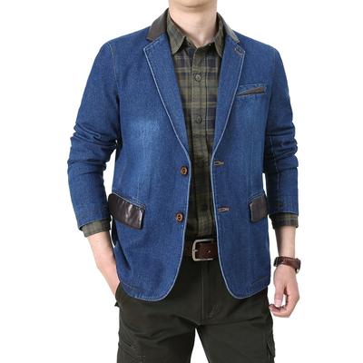 Men's Jacket Spring and Autumn Men's Casual Denim Suit Business Slim Suit Youth Fashion Jacket