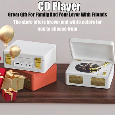 CD Player 3.5mm AUX Bluetooth-Compatible 5.4 Wireless Portable CD Player with Remote Control Desktop CD Player for As a Gift