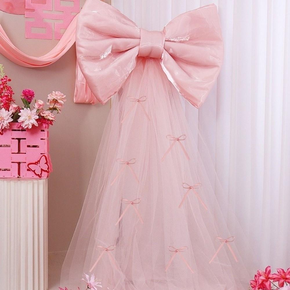 Bow 50x38cm Giant Bow Wall Backdrop Drift strip 3 meters Wine Red B Bow Wall Decor Champagne Color Giant Size Stage Backdrop