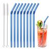 8mm High Borosilicate Glass Straw 10Pcs Reusable Eco Friendly Drinking Straws Set Bubble Tea Smoothies Bar Accessories