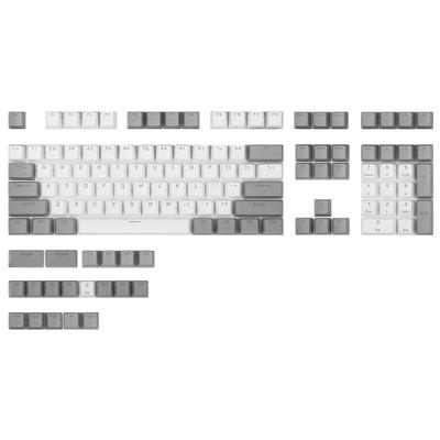 Happy Balls PBT Tastenkappen Hintergrundbeleuchtet Double Shot Cherry MX Tastenkappen Passend für 61 68 75 84 87 96 104 108 MX Schalter Mechanische Tastatur und Weiß (Grauer Tastensatz)