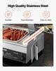 Commercial Food Warmer, 1500W Electric Stainless Steel Steam Food Warmer with Glass Cover, Countertop Buffet Bain Marie with Five 1/2 Size Food Pans,
