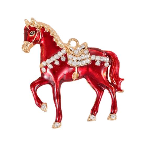 Yousheng Chinese New Year Horse Charm 2026Year of The Horse Mascot Pendant Lucky Zodiac Animal Alloy Feng Shui Charm for DIY Keychain Bracelet Jewelry