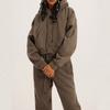 Women's Sweatshirt Set Fashion Hooded Round Neck Long Sleeve Top Casual Loose Warm Two-piece Set
