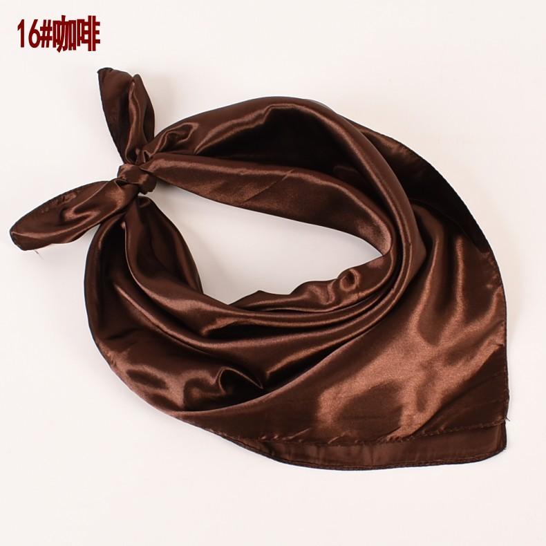 

Простой женский шелковый шарф Принтованный атласный 60 квадратный шелковый шарф Профессиональный маленький квадратный шарф 60cm*60cm кофейный