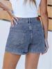 2026 Light Blue Denim Shorts with Patch Pockets - European and American Style