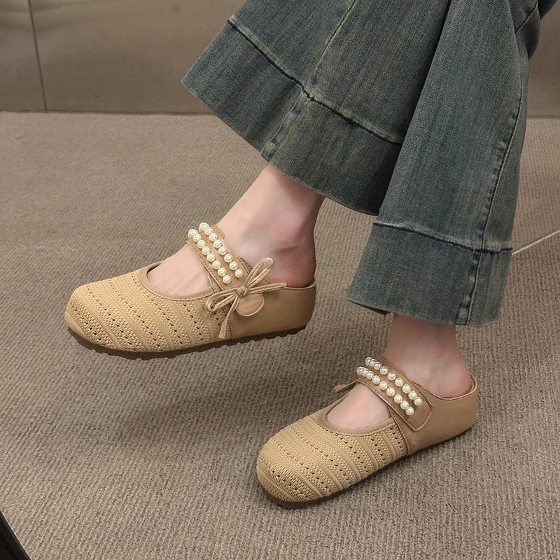 Thick-soled 2025 one-pedal cool slippers new summer Mary Jane women's half slippers outer bag head