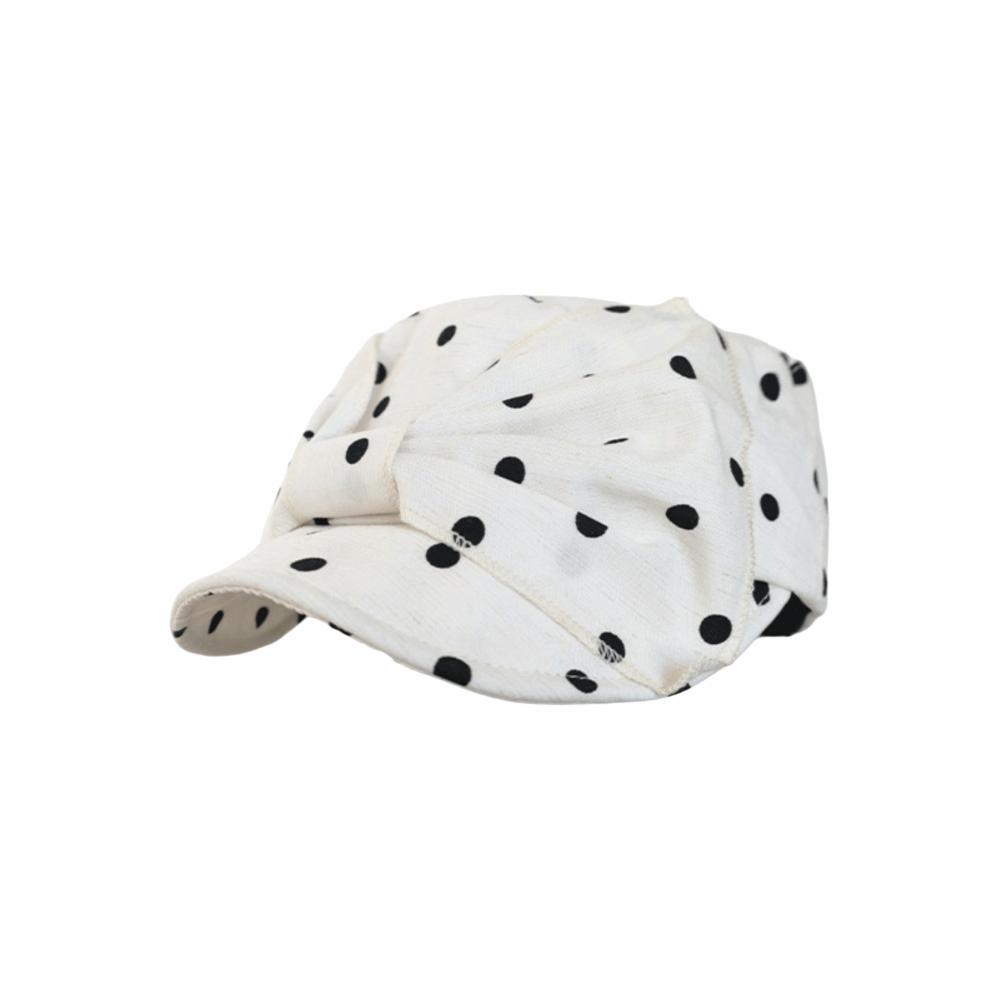 Sweet Polka Dot Forward Hat Bow Women's Hat Versatile Equestrian Hat Outdoor