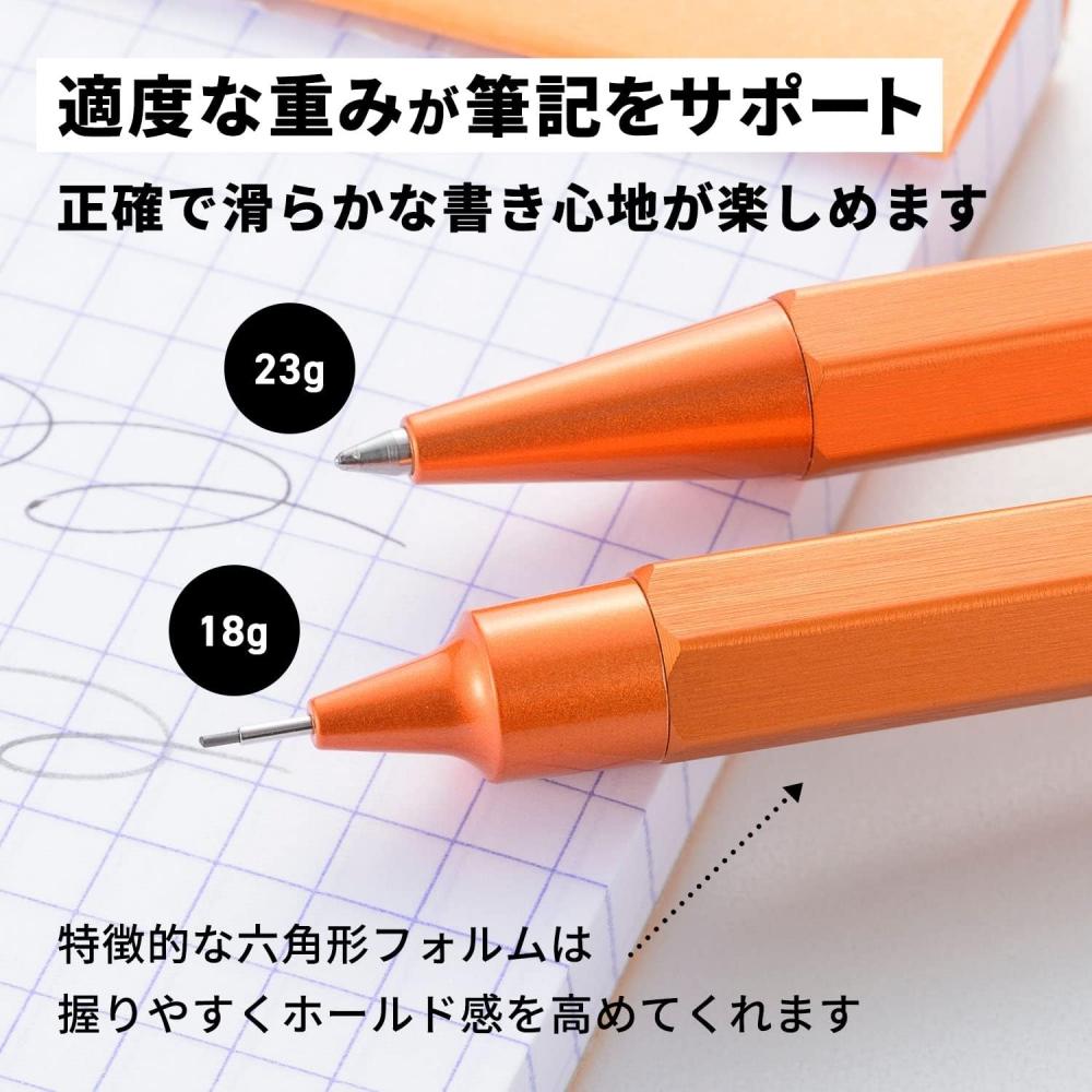 Rhodia Sharp Pencil 0.5mm Hexagonal Aluminum Body Hairline Orange Cf9298