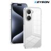 KEYSION Transparent Phone Case for VIVO Y03 Y03t Soft TPU+PC Anti-slip HD Clear Shockproof Phone Back Cover for VIVO Y18 Y28s 5G