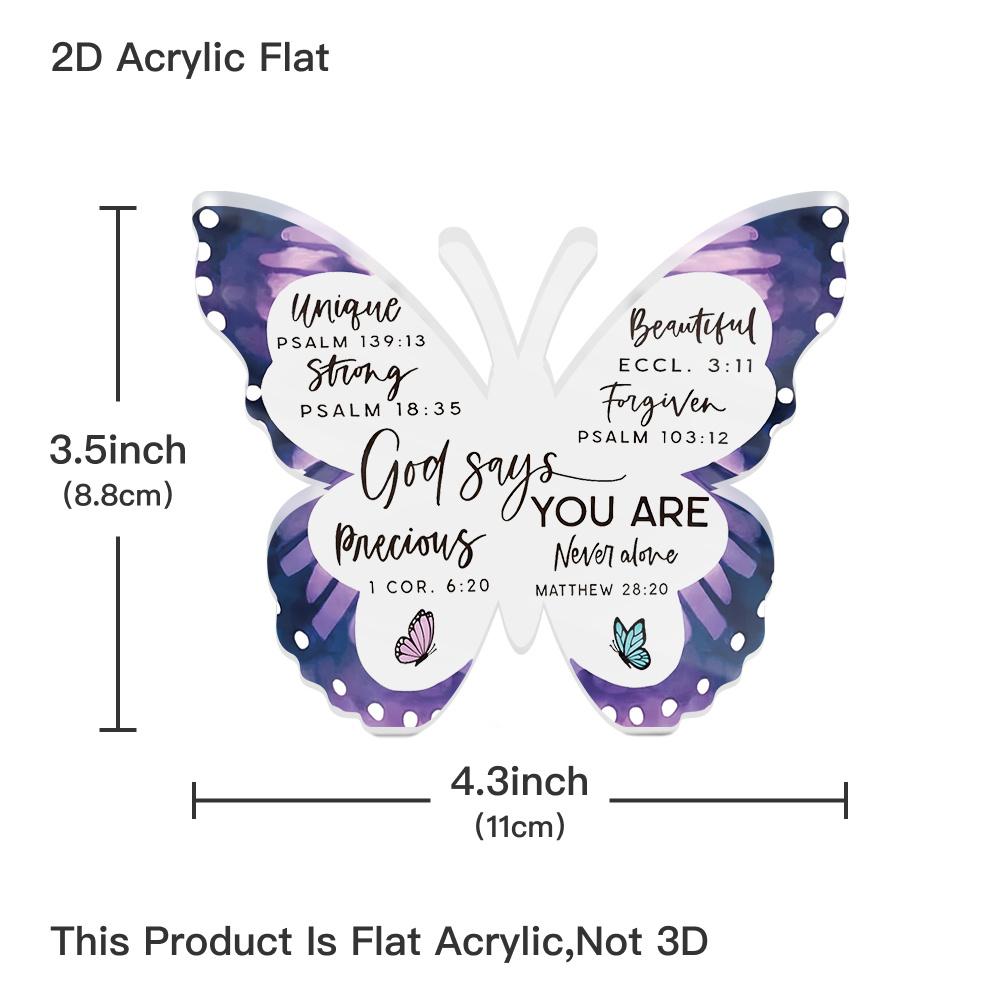 1pc Religion Butterfly Shaped Acrylic Sign | Tabletop Decor for Home Living Room, Contemporary Style, English Language