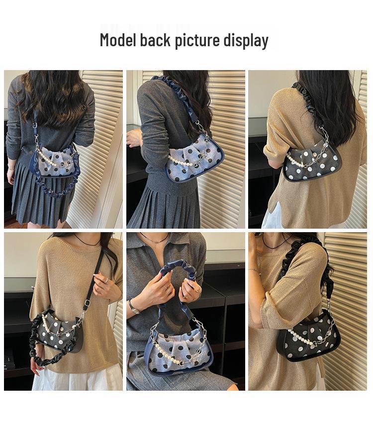 Niche Color Block Polka Dot Dumpling Bag: Trendy 2026 Crossbody for Versatile Women's Fashion and Commute