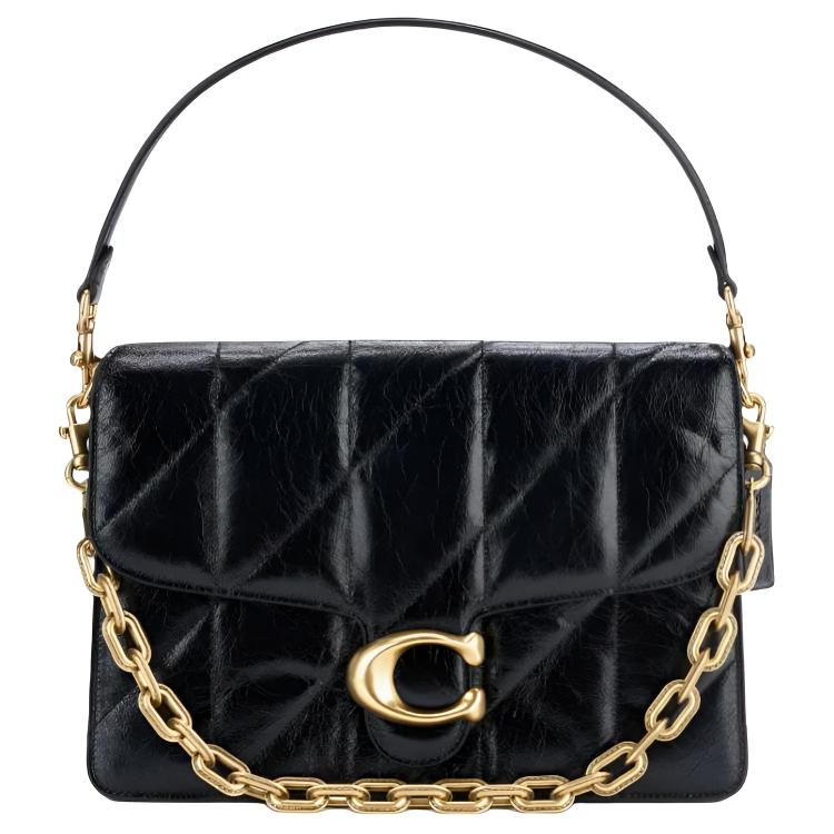 

Coach Chain Tabby 30 Logo Flap Top Handle Crossbody Bag Women handbags Black CAF54-B4BK Basic Set (Bag+Dust Bag)