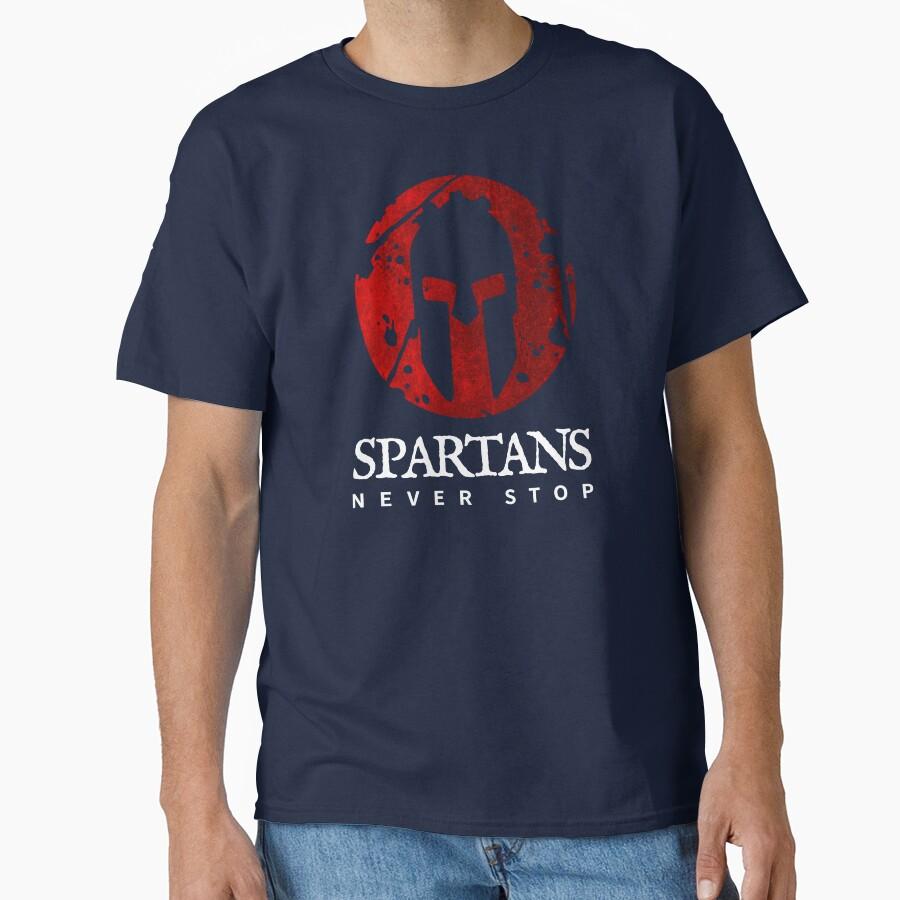 Spartans Never Stop Spartan warrior helmet ancient greece this is sparta T Shirt for men Large size Adult tops S-6XL