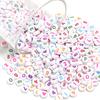 100pcs/Lot Color Acrylic Number Beads Round Flat Spacer Charm Bead for Jewelry Making DIY Bracelet Necklace Accessories