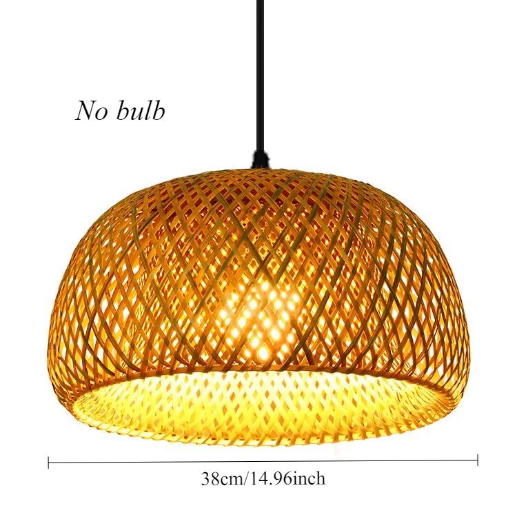 E27 DIA.30cm Japanese Style Bamboo Pendant Lights Hat Shade Pendant Lights Home Decor Indoor Hanging Chandelier Lamp
