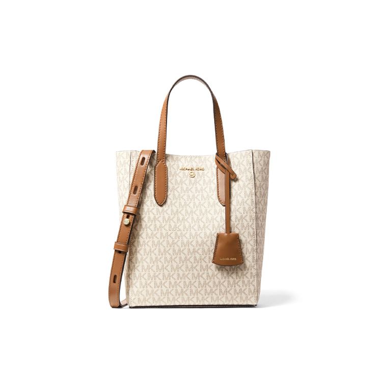 

Michael Kors MK Sinclair Monogram Vintage Color Block Tote Bag Women Tote Bags Vanilla-White Brown 30T1G5ST0B-149 Basic Set (Bag+Dust Bag)