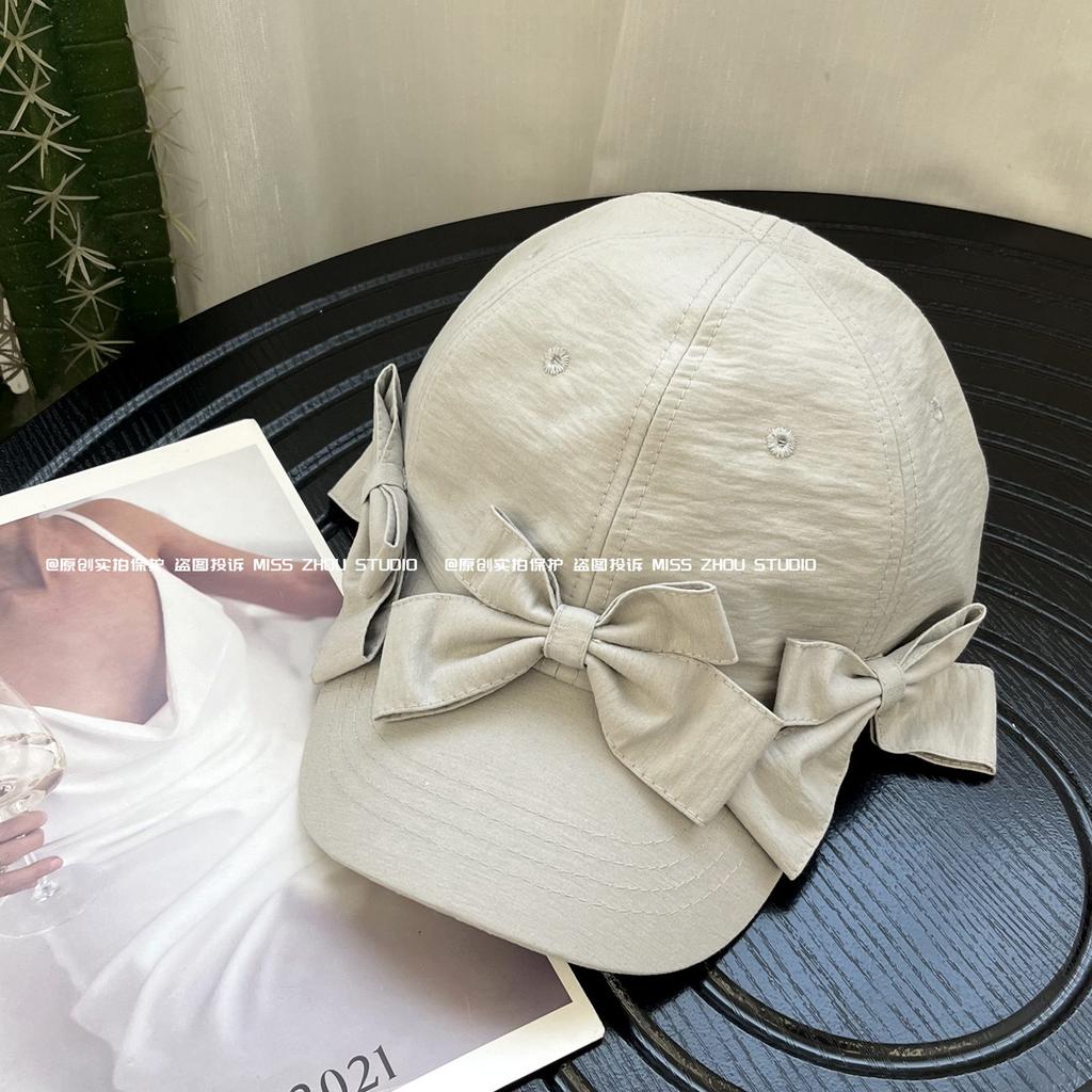 Koreanischer Stil Süße 3D-Schleife Baseballkappe Damen Frühling Vielseitig Sonnenschutz Atmungsaktiv Papa-Hut