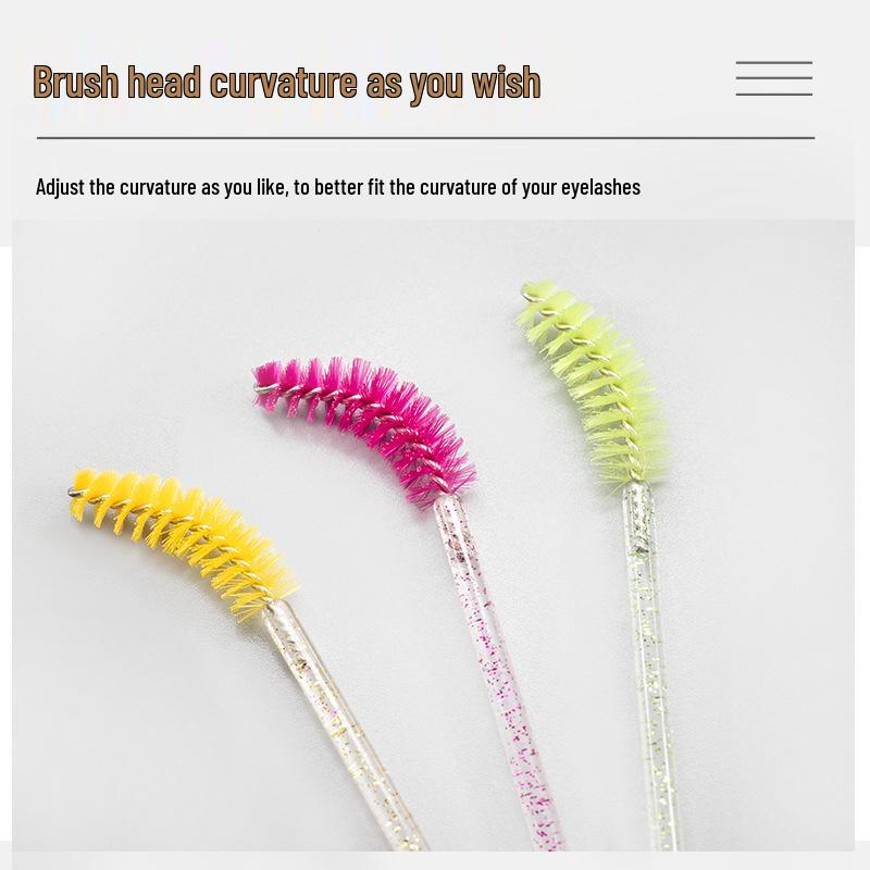 Disposable Crystal Eyelash and Eyebrow Brush for Extensions and Grafting