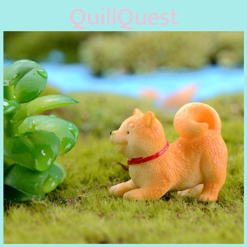 Adorable Akita Dog Figurine For Diy Succulent Decoration Resin Miniature