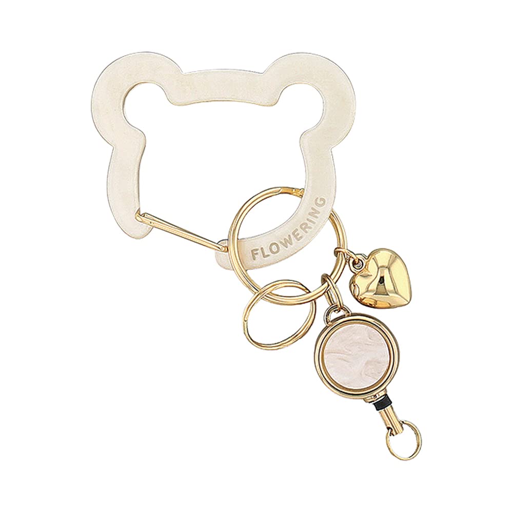 Carabiner Animal [FLOWERING] (with Reel) GKH0001-IV (Ivory)