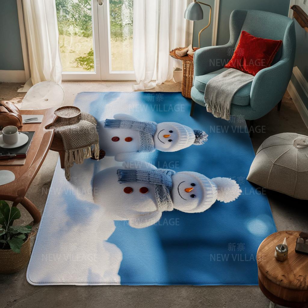 House Entrance Carpet Home Door Mat Living Room Bath Foot Bathroom Non-slip Water Absorption Rugs Bath Merry Christmas Winter
