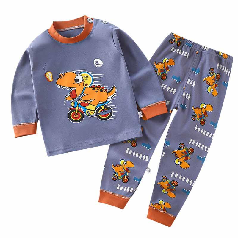 Cartoon Kinder 100% Baumwolle Unterwäsche Set Jungen & Mädchen Thermopyjama Weiches Langarm-Oberteil & Hose Gemütliche Homewear & Nachtwäsche