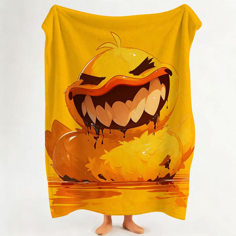 toy E Evil Y Yellow D Duck Throw Flannel Throw Blanket Suitable for Sofa Living Room Bedroom