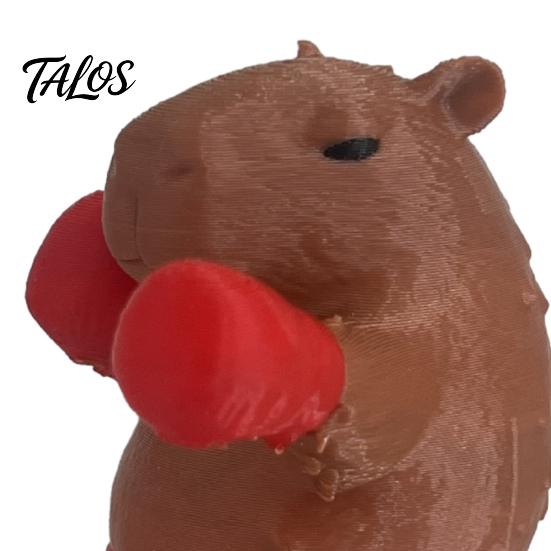 Whimsical Boxer Animal Figure Boxing Capybara Figurine, Funny Desktop Ornament for Stress Creative Gift Friends Relief, Cute Statue Home Office
