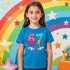 Creative Design 67 Theme Series Printed Tshirt Christmas Latest Trendy Style Meme Kids Shirt Boys and Girls Fashion Xmas Tops