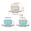 6 Pièces Style Européen Bordure Dorée Mini Tasses à Café en Verre Mug Luxe Léger Set de Tasses à Thé de l'Après-midi Ustensiles de Boisson Ménagers