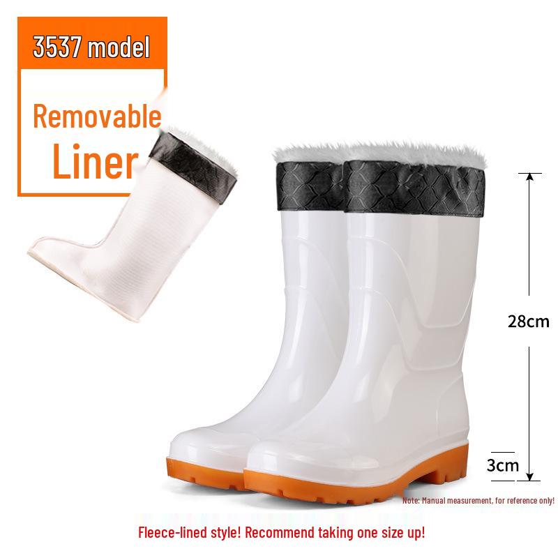 White High-Top Rain Boots: Acid, Alkali, Corrosion Resistant, Waterproof, Oilproof Farm Shoes