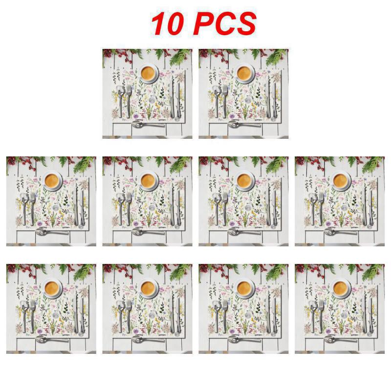 10~50PCS Printed Placemat Wear-resistant And Scratch-resistant Durable Cozy Kitchen Decoration Insulated Placemat Clear Pattern