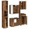 5 Piece Bathroom Furniture Set with Drawers Reclaimed Wood Effect Particleboard